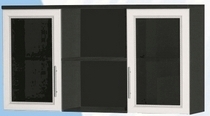 Антресоль большая с двумя стеклодверями ДЛЯ ГОСТИНОЙ АБС-2 Венге/Дуб выбеленный в Рубцовске - rubcovsk.mebel54.com | фото