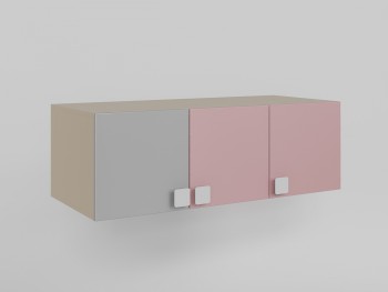 Антресоль на шкаф 3-х створчатый (Розовый/Серый/корпус Клен) в Рубцовске - rubcovsk.mebel54.com | фото
