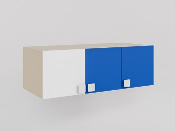 Антресоль на шкаф 3-х створчатый Скай люкс (Синий/Белый/корпус Клен) в Рубцовске - rubcovsk.mebel54.com | фото