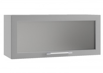 Барселона ШВГС 800 Шкаф верхний горизонтальный со стеклом (Голубой тик/корпус Белый) в Рубцовске - rubcovsk.mebel54.com | фото