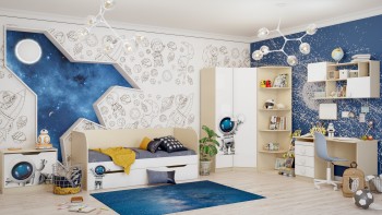 Детская комната Санни (Белый/корпус Клен) в Рубцовске - rubcovsk.mebel54.com | фото