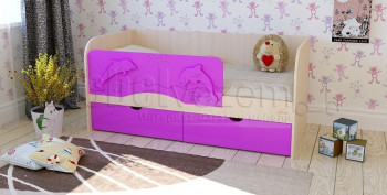 Друзья Кровать детская 2 ящика 1.6 Фиолетовый глянец в Рубцовске - rubcovsk.mebel54.com | фото