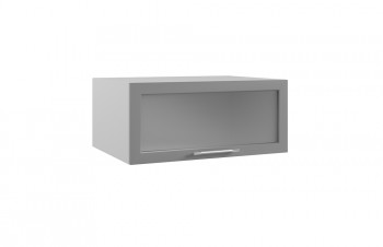Гарда ГПГС 800 шкаф верхний горизонтальный глубокий со стеклом (Белый Эмалит/корпус Серый) в Рубцовске - rubcovsk.mebel54.com | фото