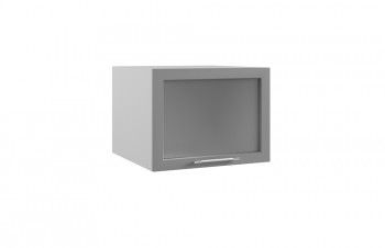 Гарда ГВПГС 600 шкаф верхний горизонтальный глубокий со стеклом высокий (Белый Эмалит/корпус Серый) в Рубцовске - rubcovsk.mebel54.com | фото
