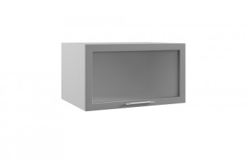 Гарда ГВПГС 800 шкаф верхний горизонтальный глубокий со стеклом высокий (Белый Эмалит/корпус Серый) в Рубцовске - rubcovsk.mebel54.com | фото