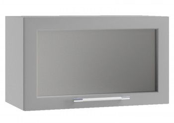 Гарда ПГС 600 шкаф верхний горизонтальный со стеклом (Белый Эмалит/корпус Серый) в Рубцовске - rubcovsk.mebel54.com | фото