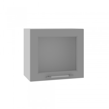Гарда ВПГС 500 шкаф верхний горизонтальный со стеклом высокий (Белый Эмалит/корпус Серый) в Рубцовске - rubcovsk.mebel54.com | фото