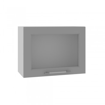 Гарда ВПГС 600 шкаф верхний горизонтальный со стеклом высокий (Белый Эмалит/корпус Серый) в Рубцовске - rubcovsk.mebel54.com | фото