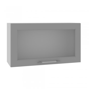 Гарда ВПГС 800 шкаф верхний горизонтальный со стеклом высокий (Белый Эмалит/корпус Серый) в Рубцовске - rubcovsk.mebel54.com | фото