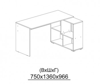 Компьютерный стол угловой СКМУ-3 дуб сонома/белый в Рубцовске - rubcovsk.mebel54.com | фото