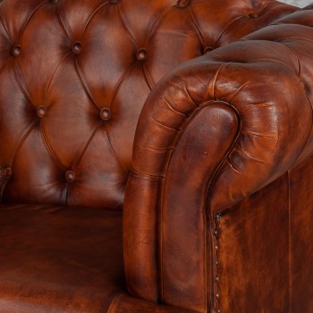 Кресло кожаное Лофт Честер-Нью (Коричневый, Рыжий) в Рубцовске - rubcovsk.mebel54.com | фото