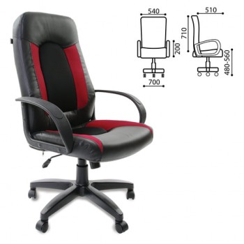 Кресло офисное BRABIX Strike EX-525 (черно-красный) в Рубцовске - rubcovsk.mebel54.com | фото