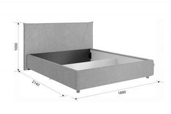 Кровать 1,6 Квест с подъемным механизмом (Топаз велюр) купить в Рубцовске - rubcovsk.mebel54.com | фото