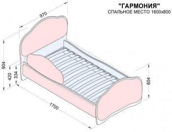 Кровать 160 Гармония 18 Бордовый (мягкий бортик) в Рубцовске - rubcovsk.mebel54.com | фото