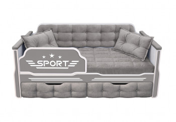 Кровать 160 серии Спорт 2 ящика 45 Серый (подушки) в Рубцовске - rubcovsk.mebel54.com | фото