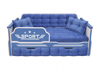 Кровать 160 серии Спорт 2 ящика 85 Синий (подушки) в Рубцовске - rubcovsk.mebel54.com | фото
