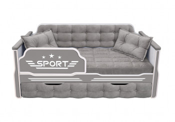 Кровать 170 серии Спорт 1 ящик 45 Серый (подушки) в Рубцовске - rubcovsk.mebel54.com | фото