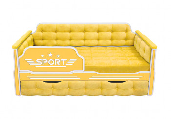 Кровать 170 серии Спорт 1 ящик 74 Жёлтый (мягкие боковые накладки) в Рубцовске - rubcovsk.mebel54.com | фото