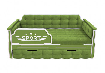 Кровать 170 серии Спорт 1 ящик 76 Зелёный (мягкие боковые накладки) в Рубцовске - rubcovsk.mebel54.com | фото