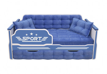 Кровать 170 серии Спорт 1 ящик 85 Синий (подушки) в Рубцовске - rubcovsk.mebel54.com | фото