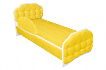Кровать 180 Атлет 74 жёлтый (мягкий бортик) в Рубцовске - rubcovsk.mebel54.com | фото