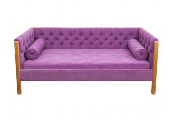 Кровать 180 серии Леди  32 Фиолетовый (подушка валик) в Рубцовске - rubcovsk.mebel54.com | фото