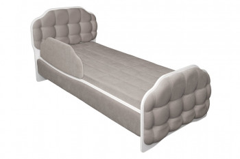 Кровать 190 Атлет Lux 96 Серый (мягкий бортик) в Рубцовске - rubcovsk.mebel54.com | фото