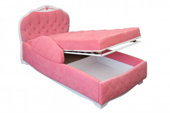 Кровать 190 Гармония Lux 36 Розовый (мягкий бортик) в Рубцовске - rubcovsk.mebel54.com | фото