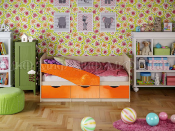 Кровать Бабочки 1,8м (Оранжевый металлик) в Рубцовске - rubcovsk.mebel54.com | фото