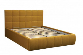 Кровать "Диана" ш. 1400 (Н=1010мм) (жаккард горчица) в Рубцовске - rubcovsk.mebel54.com | фото