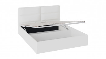 Кровать «Глосс» с мягкой обивкой и подъемным механизмом тип 1 (1600) (Белая) в Рубцовске - rubcovsk.mebel54.com | фото