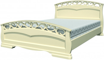 Кровать Грация-1 из массива сосны 1400*2000 Слоновая кость в Рубцовске - rubcovsk.mebel54.com | фото