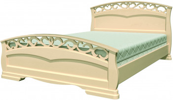 Кровать Грация-1 из массива сосны 1600*2000 Слоновая кость в Рубцовске - rubcovsk.mebel54.com | фото