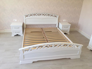 Кровать Грация-1 из массива сосны 900*2000 Белый античный в Рубцовске - rubcovsk.mebel54.com | фото