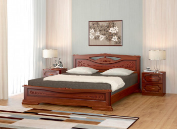 Кровать Карина-7 из массива сосны 1400*2000 Орех в Рубцовске - rubcovsk.mebel54.com | фото