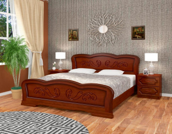 Кровать Карина-8 из массива сосны 1200*2000 Орех в Рубцовске - rubcovsk.mebel54.com | фото