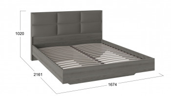 Кровать «Либерти» с мягким изголовьем Хадсон/Ткань Грей/1600 в Рубцовске - rubcovsk.mebel54.com | фото