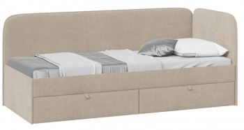 Кровать «Молли» с мягкой обивкой (900) тип 1 (Микровелюр Scandi Cream 03) в Рубцовске - rubcovsk.mebel54.com | фото