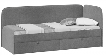 Кровать «Молли» с мягкой обивкой (900) тип 1 (Микровелюр Scandi Graphite 22) в Рубцовске - rubcovsk.mebel54.com | фото