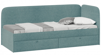 Кровать «Молли» с мягкой обивкой (900) тип 1 (Микровелюр Scandi Indigo 11) в Рубцовске - rubcovsk.mebel54.com | фото