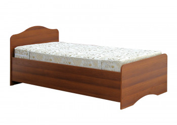 Кровать одинарная 900-1 без матраса (круглые спинки) Орех Таволато в Рубцовске - rubcovsk.mebel54.com | фото