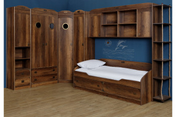 Кровать с 2-мя ящиками «Навигатор» (Дуб Каньон) в Рубцовске - rubcovsk.mebel54.com | фото