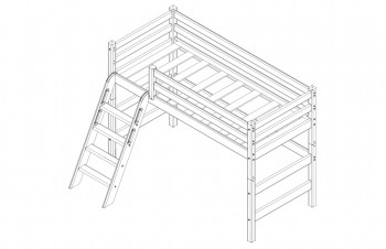 Кровать Соня вариант 6 полувысокая с наклонной лестницей Лаванда в Рубцовске - rubcovsk.mebel54.com | фото