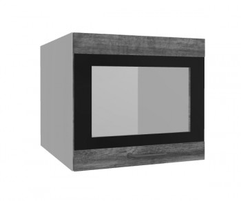 Лофт ВПГСФ 500 шкаф верхний горизонтальный со стеклом высокий с фотопечатью (Дуб бурый/корпус Серый) в Рубцовске - rubcovsk.mebel54.com | фото