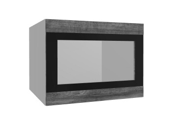 Лофт ВПГСФ 600 шкаф верхний горизонтальный со стеклом высокий с фотопечатью (Дуб бурый/корпус Серый) в Рубцовске - rubcovsk.mebel54.com | фото