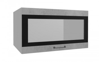 Лофт ВПГСФ 800 шкаф верхний горизонтальный со стеклом высокий с фотопечатью (Бетон светлый/корпус Серый) в Рубцовске - rubcovsk.mebel54.com | фото