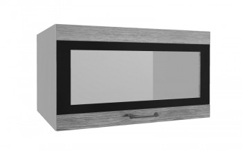Лофт ВПГСФ 800 шкаф верхний горизонтальный со стеклом высокий с фотопечатью (Дуб майский/корпус Серый) в Рубцовске - rubcovsk.mebel54.com | фото