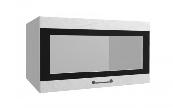Лофт ВПГСФ 800 шкаф верхний горизонтальный со стеклом высокий с фотопечатью (Штукатурка белая/корпус Серый) в Рубцовске - rubcovsk.mebel54.com | фото