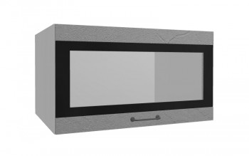 Лофт ВПГСФ 800 шкаф верхний горизонтальный со стеклом высокий с фотопечатью (Штукатурка серая/корпус Серый) в Рубцовске - rubcovsk.mebel54.com | фото