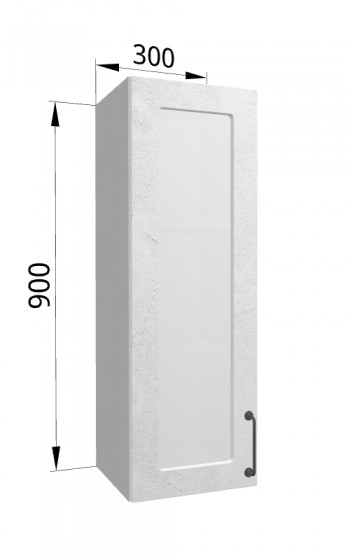 Лофт ВПС 300 шкаф верхний со стеклом высокий (Штукатурка белая/корпус Серый) в Рубцовске - rubcovsk.mebel54.com | фото